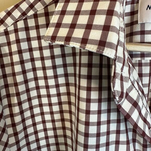 Mizzen+Main Burgundy Grid Leeward Trim Button Up Shirt Men’s XXL EUC - Picture 3 of 8